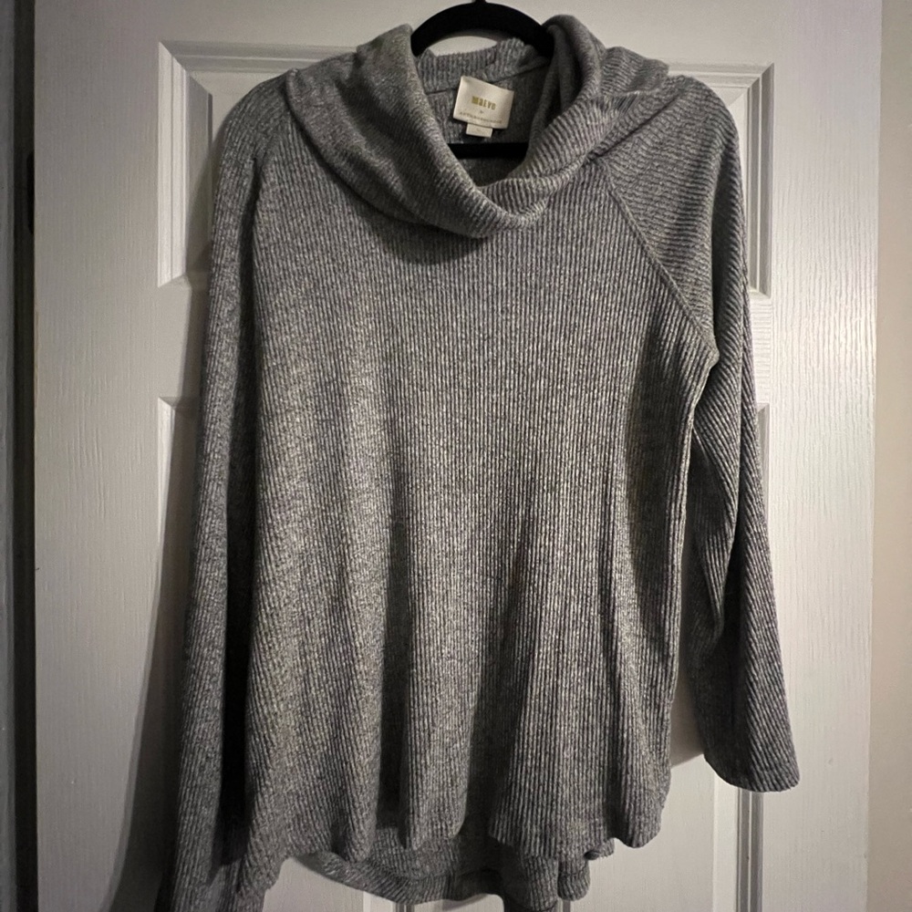 Anthropologie Gray Cowl Neck Sweater